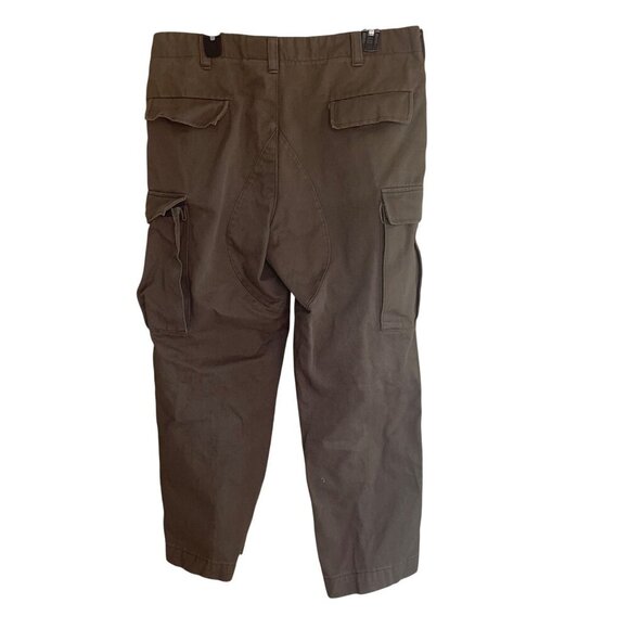 Mens Pants Size 34 Green Tactical Military Style Cargo Pockets Casual Cotton - Picture 2 of 8